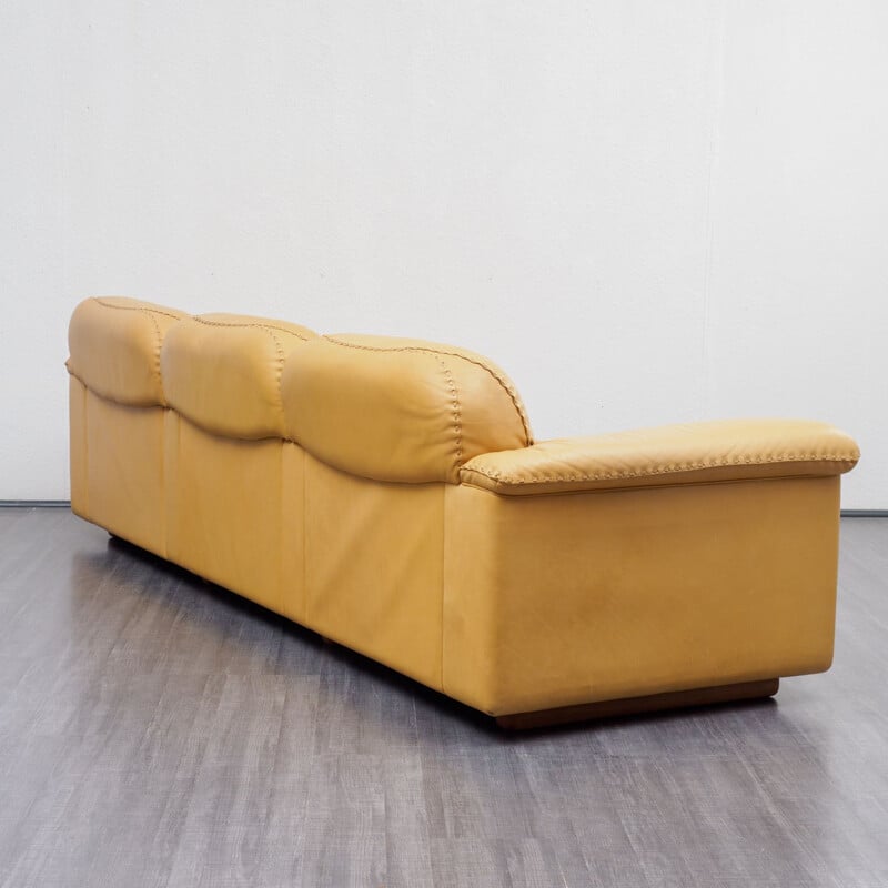 Vintage yellow 3-seater sofa DS 101 by De Sede