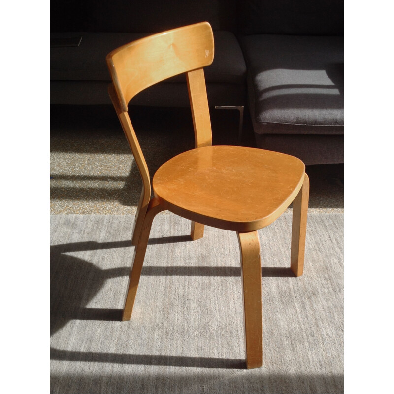 Chair 69 in bentwood and pinewood, Alvar AALTO, Artek edition - 1937