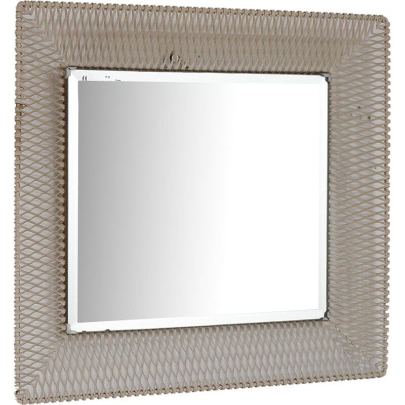 Vintage rectangular metal mirror