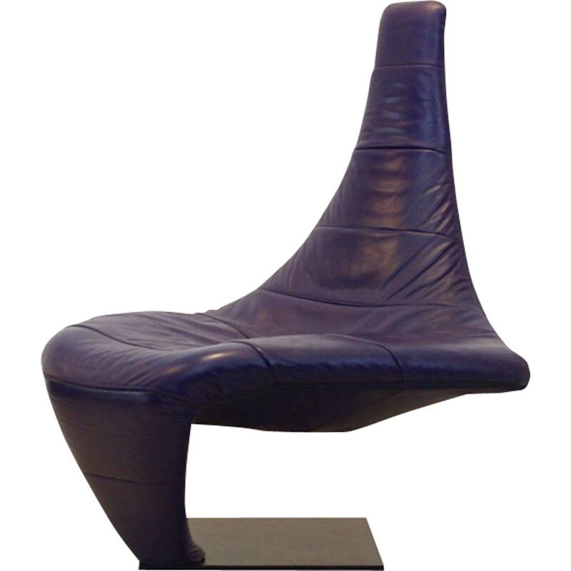 Vintage sculptural purple lounge chair Turner by Jack Crebolder for Harvink