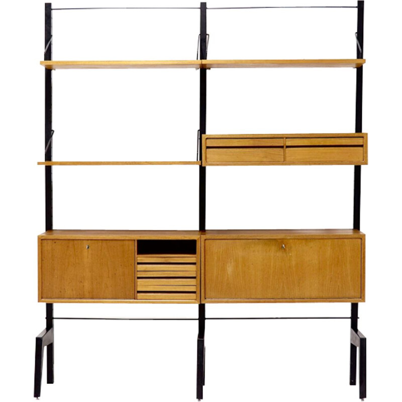 Vintage royal wall unit in teak by Poul Cadovius