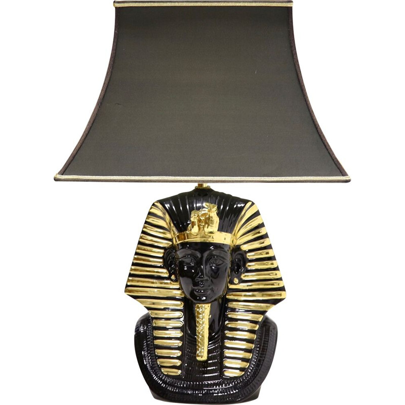 Vintage table lamp "Pharaoh" in porcelain