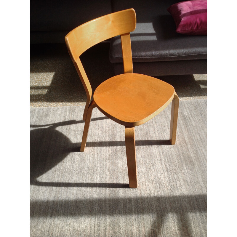 Cadeira 69 em madeira curva e pinho, Alvar AALTO, edição Artek - 1937