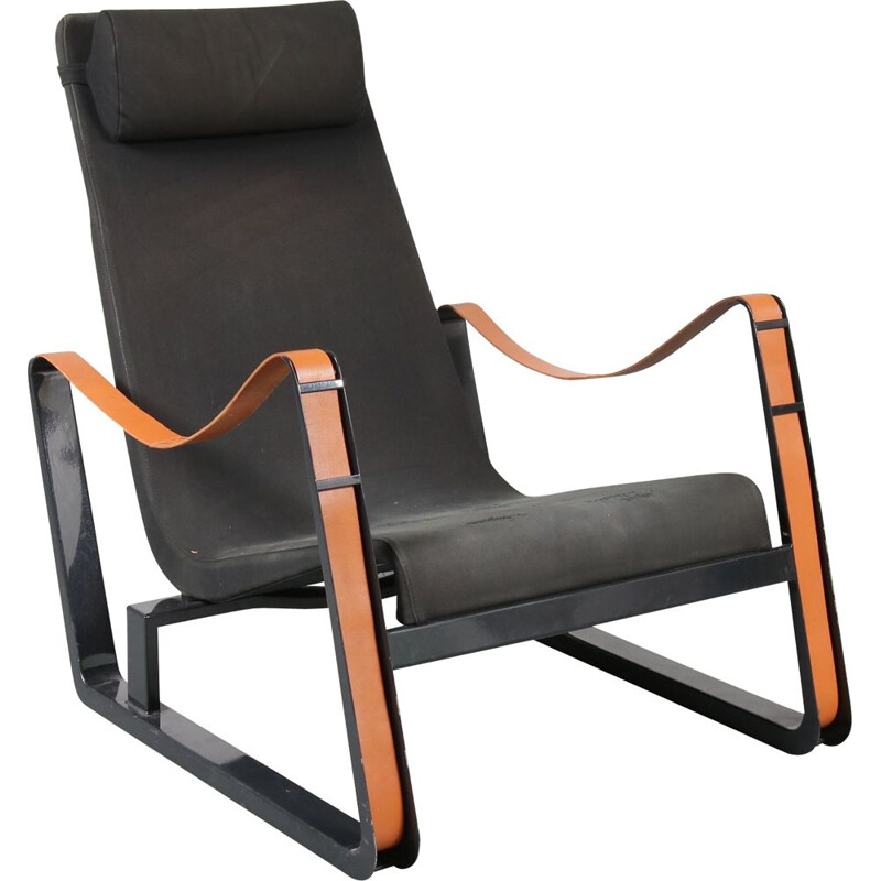 Vintage armchair "Cité" in leather by Jean Prouvé