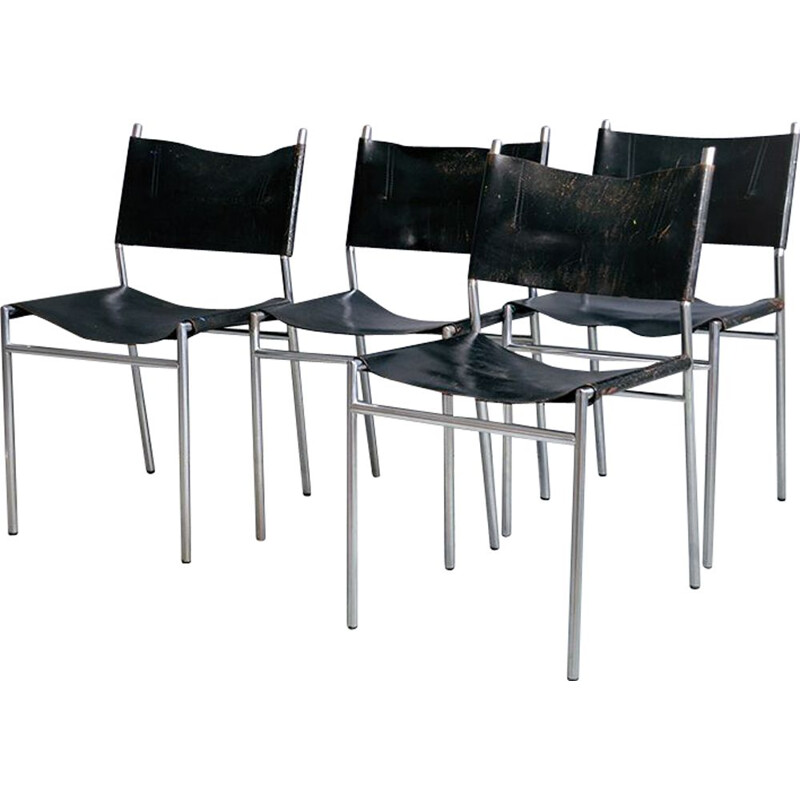 Set of 4 vintage SE06 chairs by Martin Visser