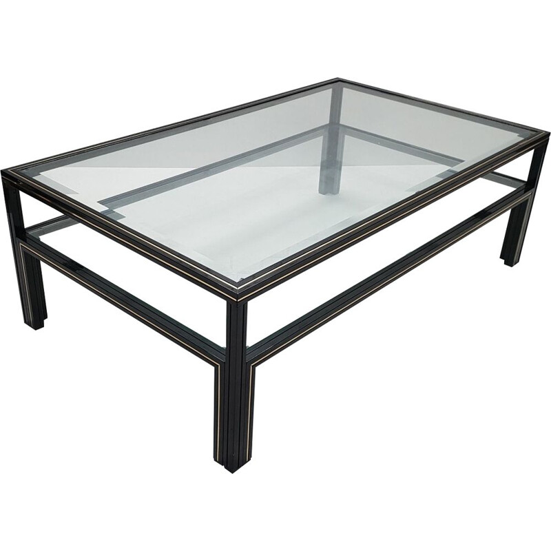 Vintage glass coffee table by Pierre Vandel