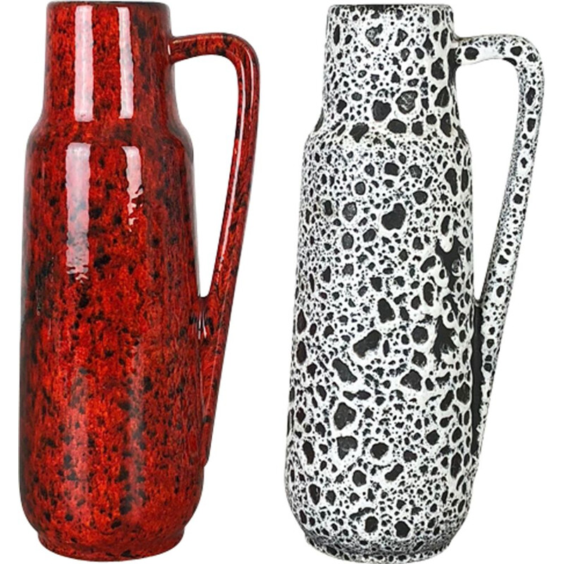 Deux vases Fat Lava Vintage Allemands de Scheurich 1970