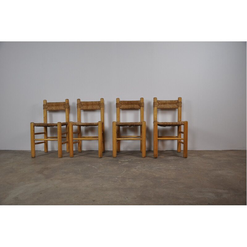 Set of 4 Dordogne chairs by Sentou France