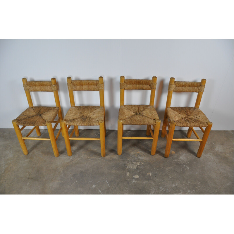 Set of 4 Dordogne chairs by Sentou France