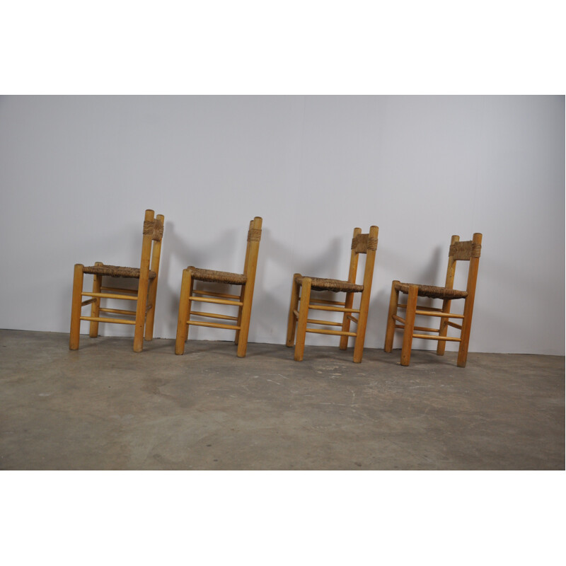 Set of 4 Dordogne chairs by Sentou France