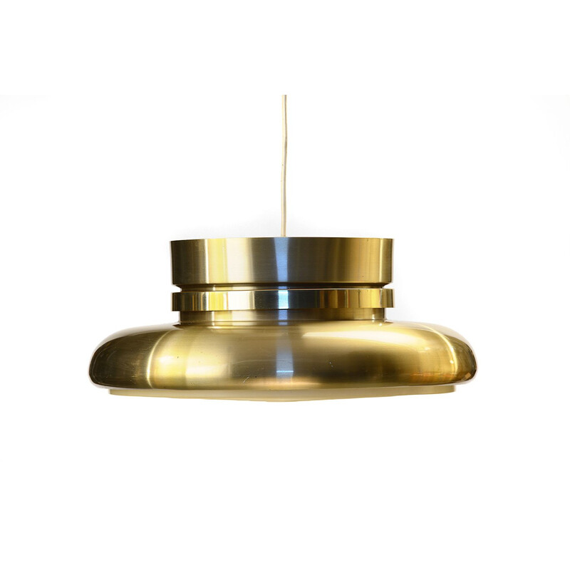 Vintage pendant light in gold aluminum by Carl Thore