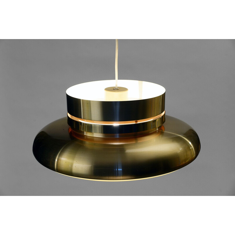 Vintage pendant light in gold aluminum by Carl Thore