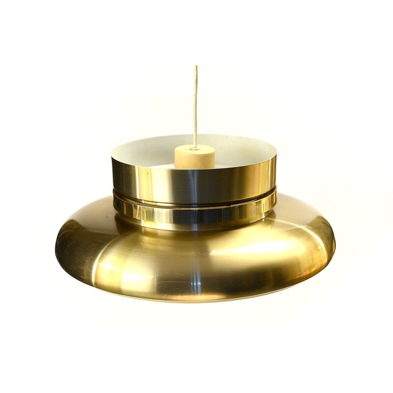 Vintage pendant light in gold aluminum by Carl Thore