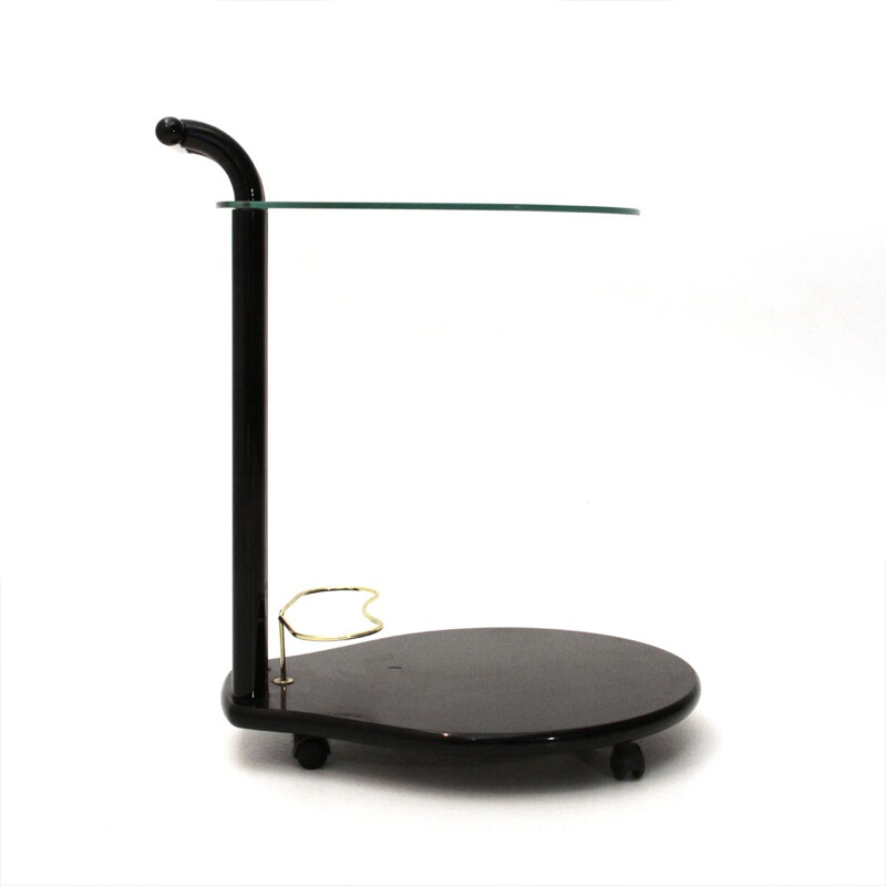 Vintage Italian cart in black lacquered metal