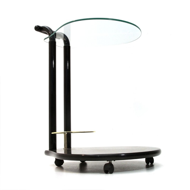 Vintage Italian cart in black lacquered metal