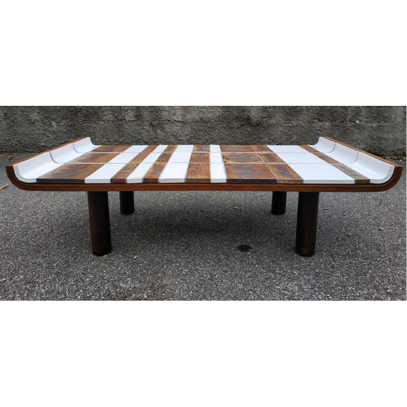 Vintage coffee table "Fuji" by Roger Capron