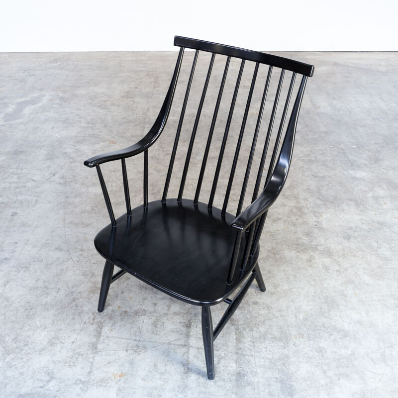 Set of 2 vintage Swedish black armchairs by Lena Larsson for Nesto