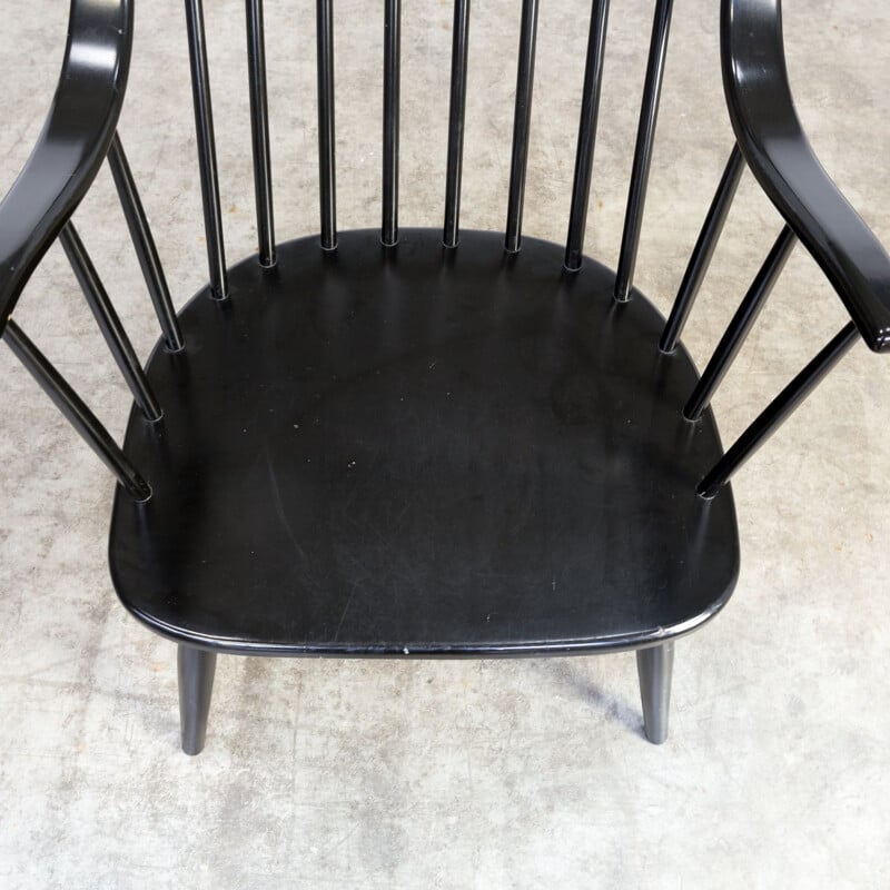 Set of 2 vintage Swedish black armchairs by Lena Larsson for Nesto