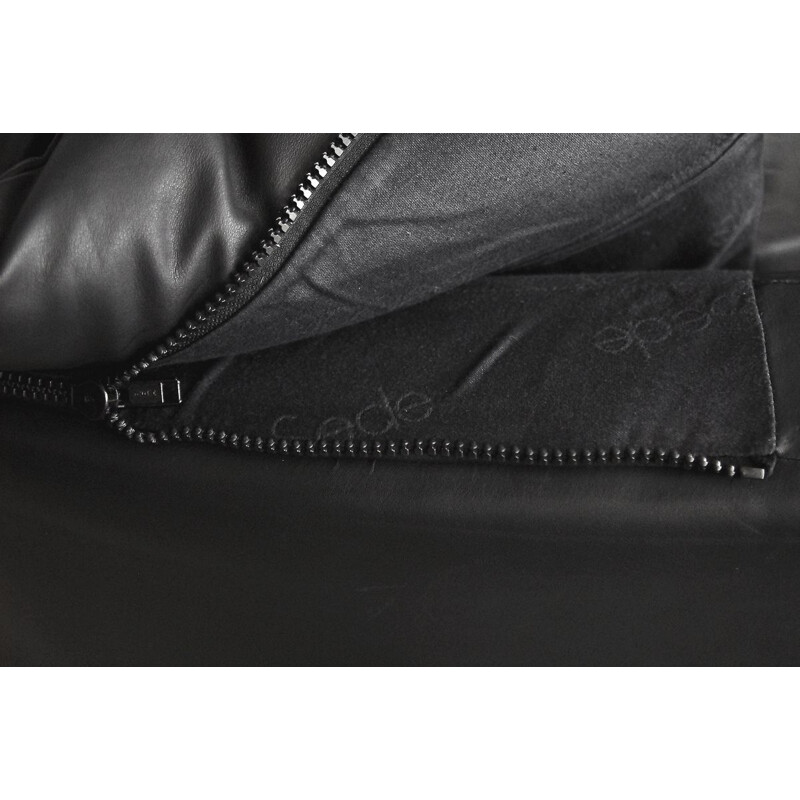Vintage 3-seater De Sede sofa in black leather