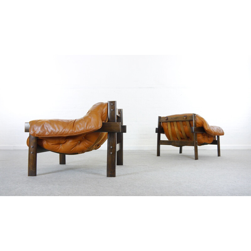 Set of 2 vintage Brazilian lounge chairs by Percival Lafer