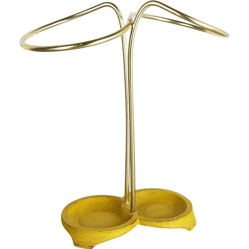 Vintage modernist brass umbrella stand, Germany 1950