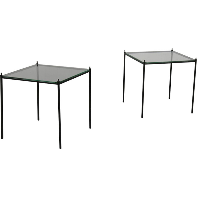 Tables d'appoint empilable en métal - 1950