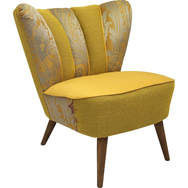 Vintage French armchair in shades of yellow