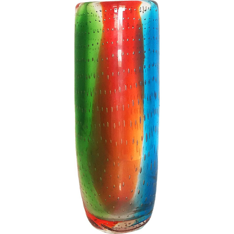 Vase vintage en verre de Murano par Seguso