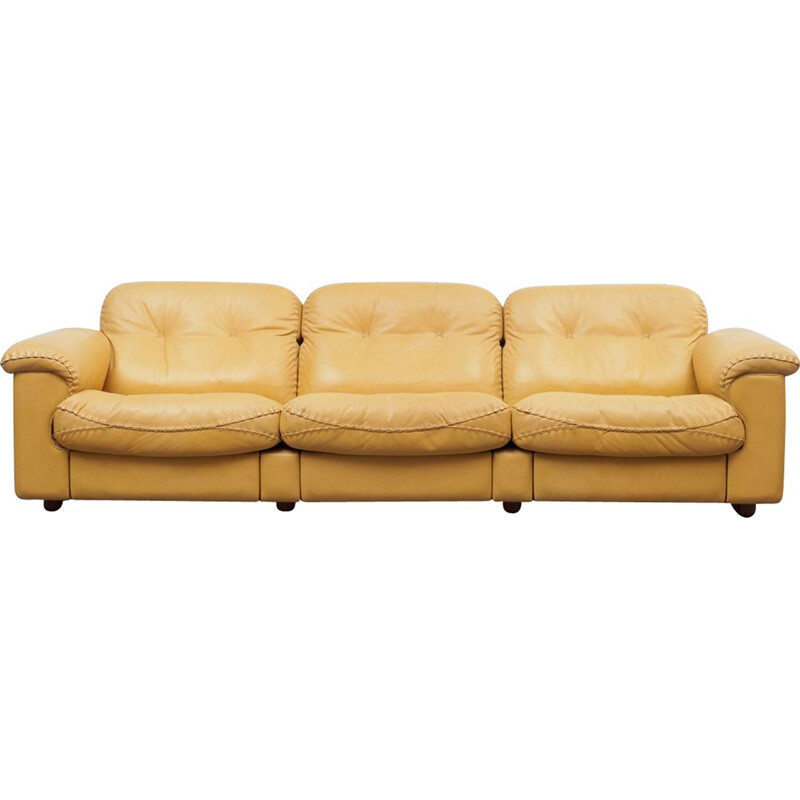 Vintage yellow 3-seater sofa DS 101 by De Sede