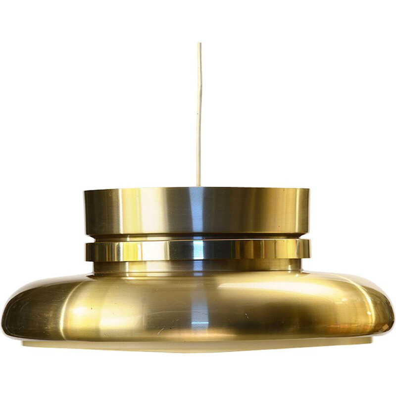 Vintage pendant light in gold aluminum by Carl Thore