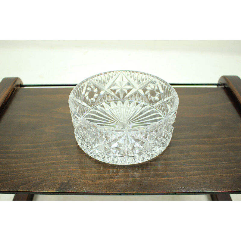 Vintage glass bowl by Bohemia Glass, Czechoslovakia 1970
