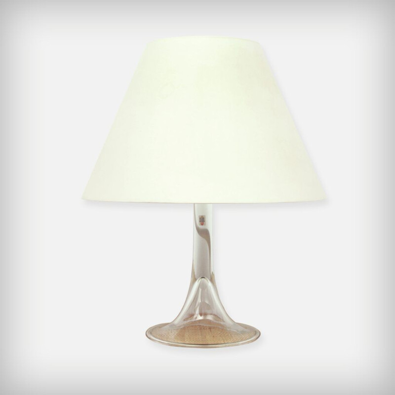 Vintage Fanfare model scandinavian lamp in white fabric 1980s