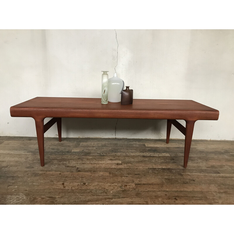 Table basse vintage Johannes Andersenen teck 1960