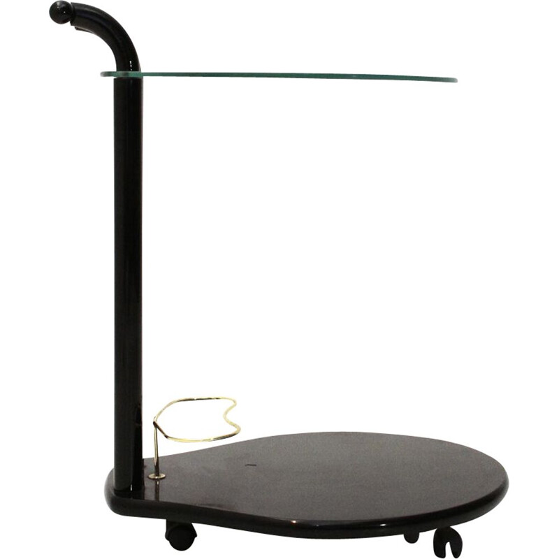 Vintage Italian cart in black lacquered metal