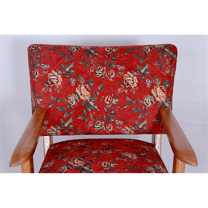 Suite de 2 fauteuils floral vintage par Hans j. Wegner