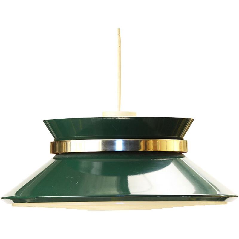 Vintage pendant light for Granhaga Metall in dark green lacqueed metalr 1960