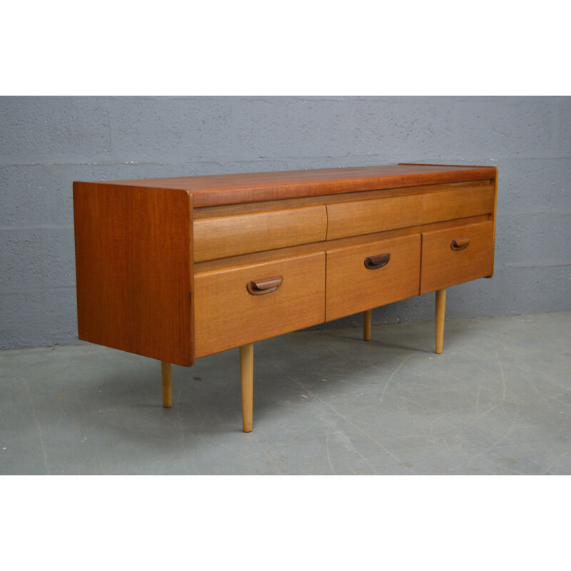 Vintage six drawers chest of drawers in teak by William Lawrence
