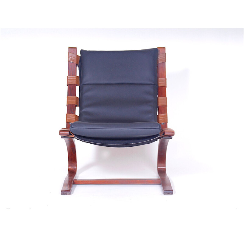 Vintage blue lounge chair by Elsa Solheim