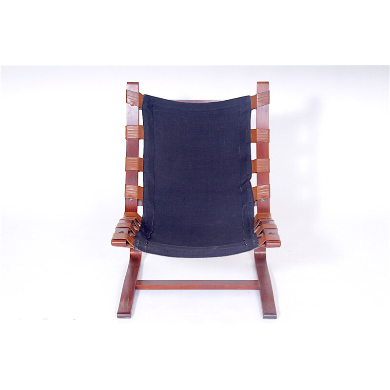 Fauteuil vintage bleu par Elsa Solheim