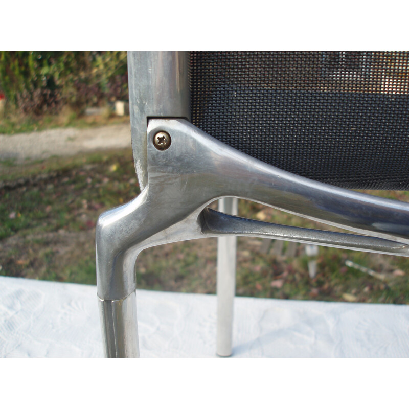 Suite de 2 chaises vintage en aluminium par Alberto Meda pour Alias