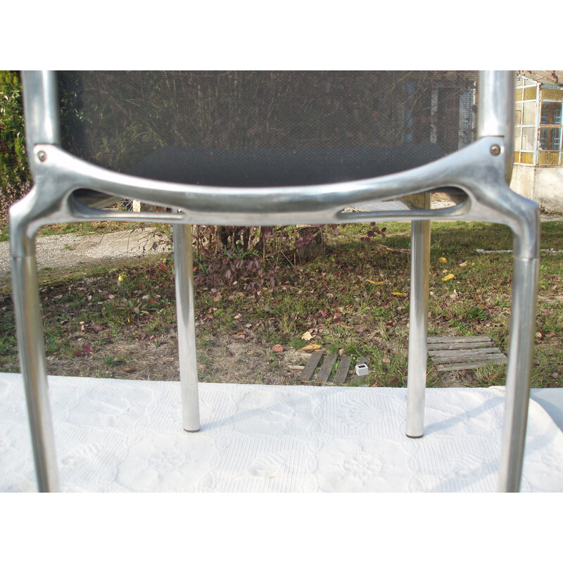 Set of 2 vintage chairs in aluminum by Alberto Meda for Alias