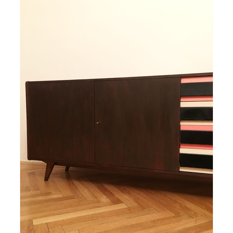 Vintage wooden sideboard U-460 by Jiri Jiroutek for Interier Praha, Czechoslovakia 1960