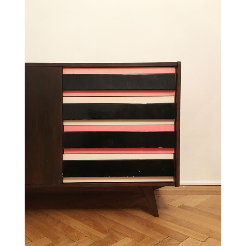 Credenza vintage in legno U-460 di Jiri Jiroutek per Interier Praha, Cecoslovacchia 1960