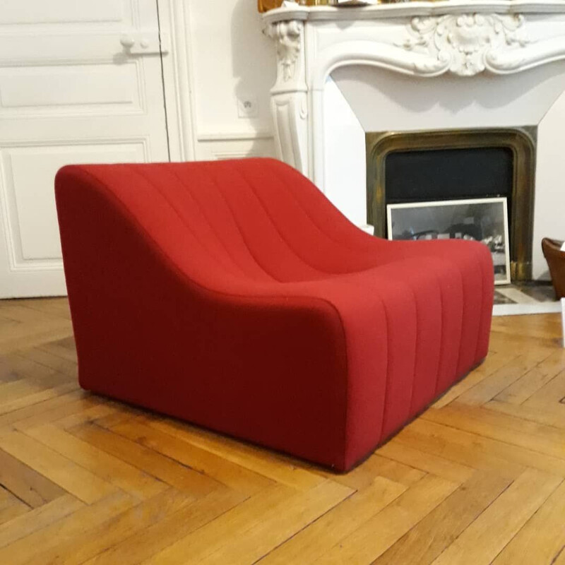 Vintage red armchair "Chromatic" by Kwok Hoï Chan for Steiner