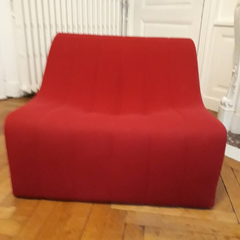 Vintage red armchair "Chromatic" by Kwok Hoï Chan for Steiner