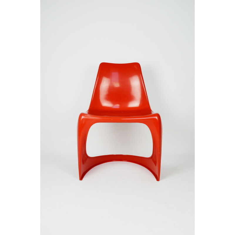 Chaise vintage rouge modèle 290 en plastique par Steen Østergaard pour Cado