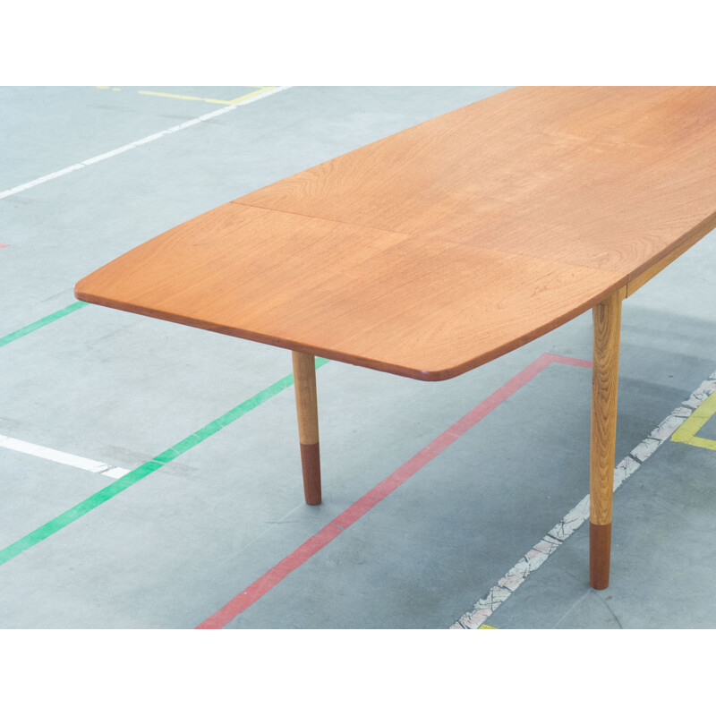 Table vintage extensible en teck et chêne par AS Randers Møbelfabrik