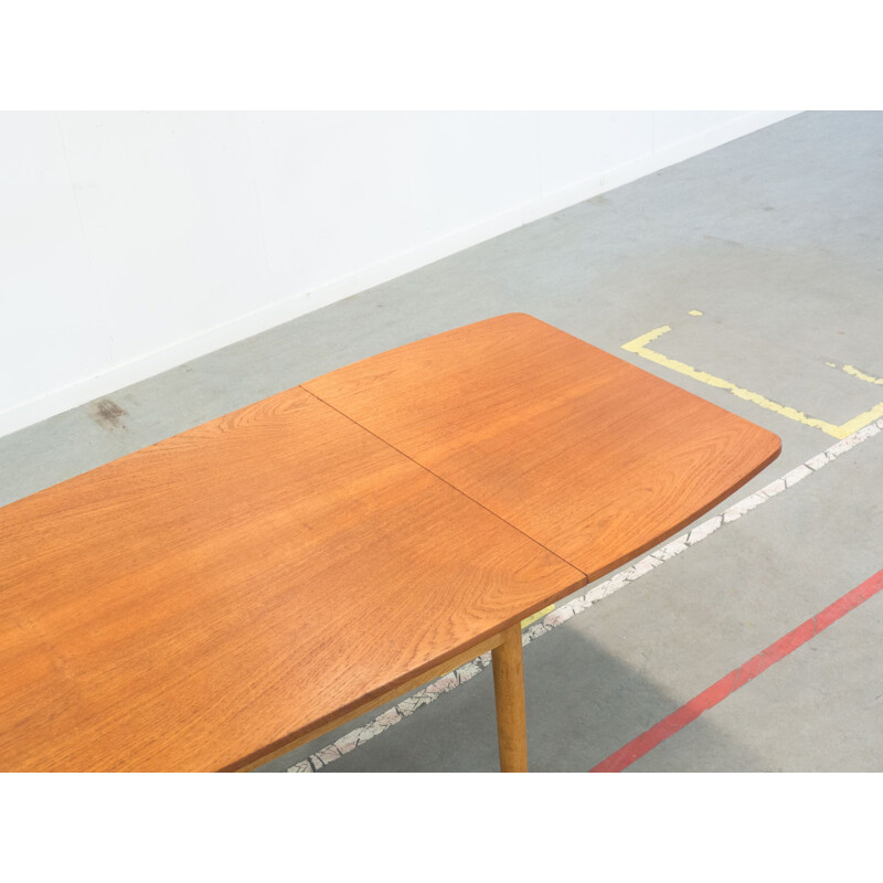 Table vintage extensible en teck et chêne par AS Randers Møbelfabrik