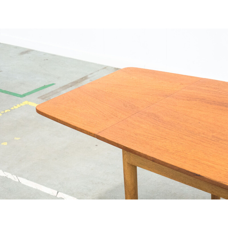 Table vintage extensible en teck et chêne par AS Randers Møbelfabrik