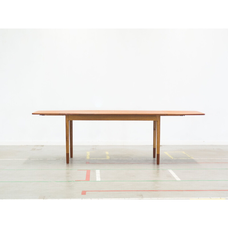 Table vintage extensible en teck et chêne par AS Randers Møbelfabrik